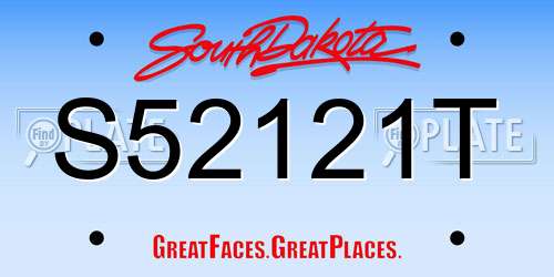 S52121T South Dakota License Plate