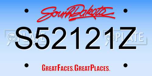 S52121Z South Dakota License Plate