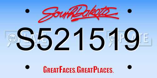 S521519 South Dakota License Plate