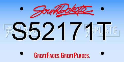 S52171T South Dakota License Plate