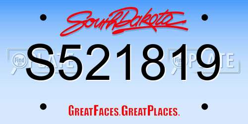 S521819 South Dakota License Plate
