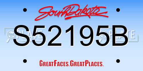 S52195B South Dakota License Plate
