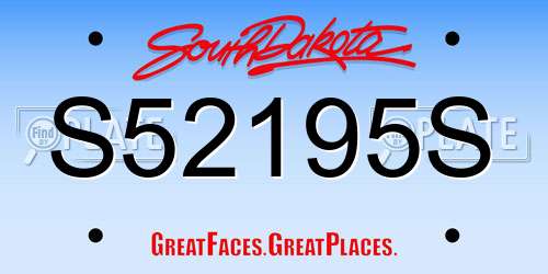 S52195S South Dakota License Plate