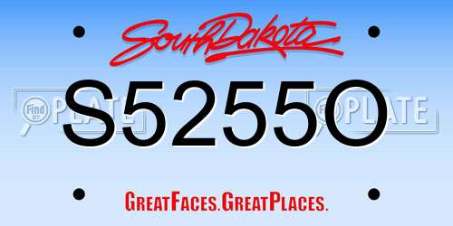 S5255O South Dakota License Plate