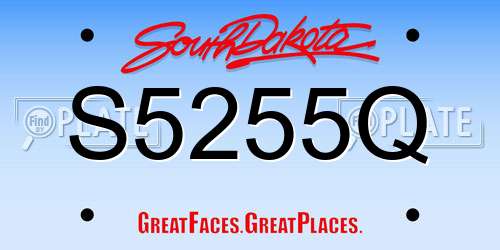 S5255Q South Dakota License Plate