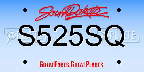 S525SQ South Dakota License Plate