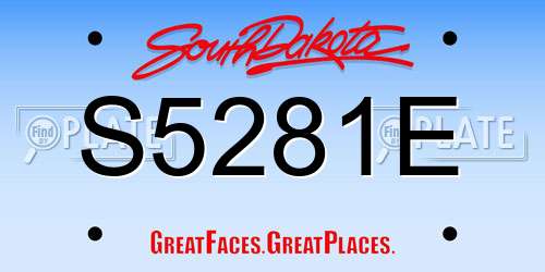 S5281E South Dakota License Plate