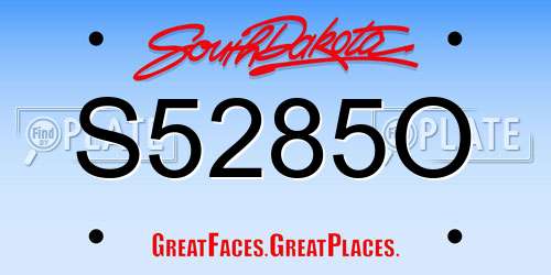 S5285O South Dakota License Plate