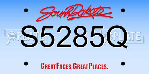 S5285Q South Dakota License Plate
