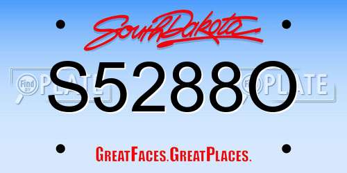 S5288O South Dakota License Plate