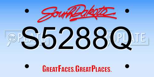 S5288Q South Dakota License Plate