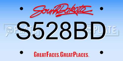 S528BD South Dakota License Plate