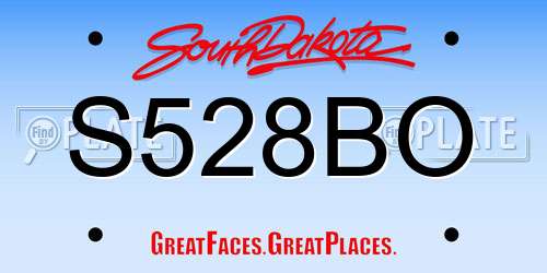 S528BO South Dakota License Plate