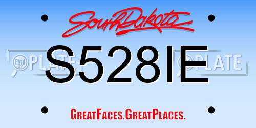 S528IE South Dakota License Plate