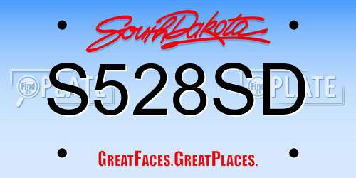 S528SD South Dakota License Plate
