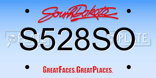 S528SO South Dakota License Plate