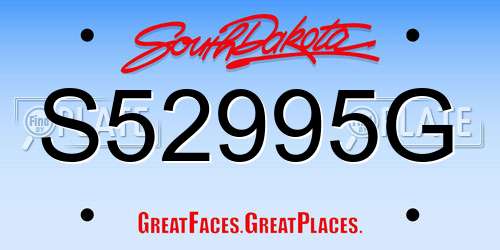 S52995G South Dakota License Plate