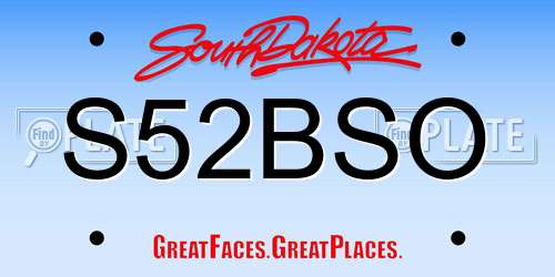 S52BSO South Dakota License Plate