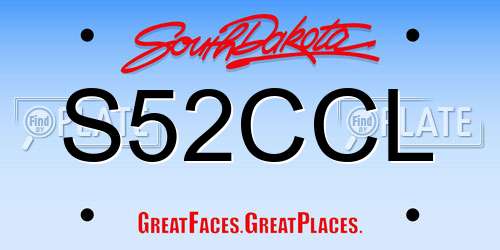 S52CCL South Dakota License Plate