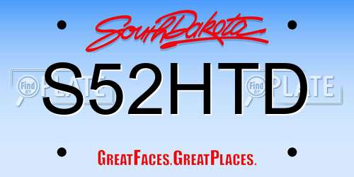 S52HTD South Dakota License Plate
