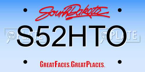 S52HTO South Dakota License Plate