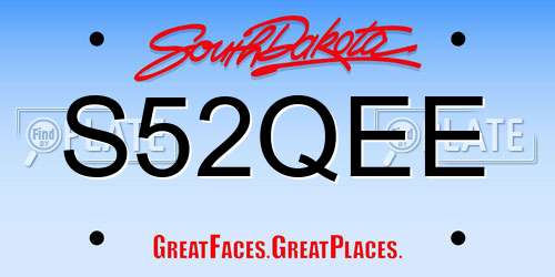 S52QEE South Dakota License Plate