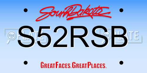 S52RSB South Dakota License Plate
