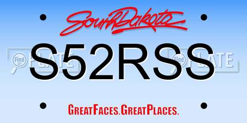 S52RSS South Dakota License Plate