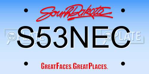 S53NEC South Dakota License Plate