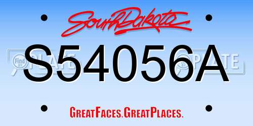 S54056A South Dakota License Plate