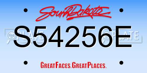 S54256E South Dakota License Plate