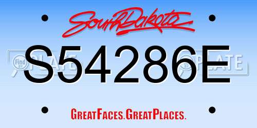 S54286E South Dakota License Plate