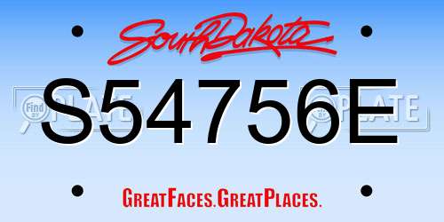 S54756E South Dakota License Plate