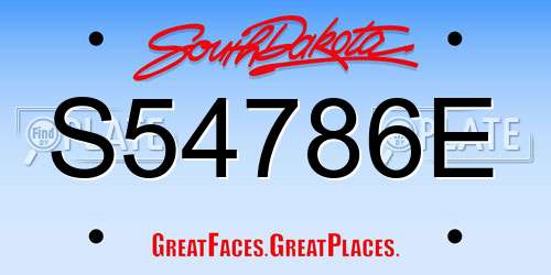 S54786E South Dakota License Plate