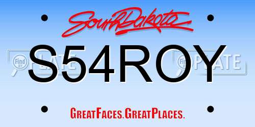 S54ROY South Dakota License Plate