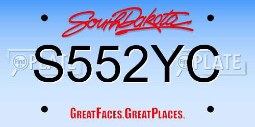 S552YC South Dakota License Plate