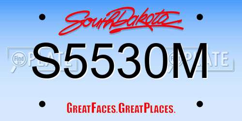 S5530M South Dakota License Plate