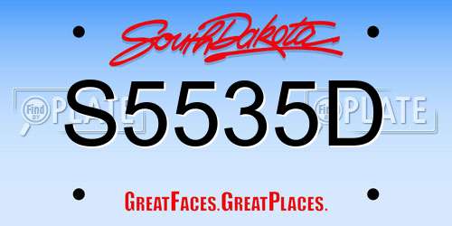 S5535D South Dakota License Plate