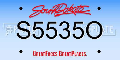 S5535O South Dakota License Plate