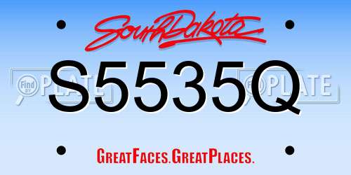 S5535Q South Dakota License Plate