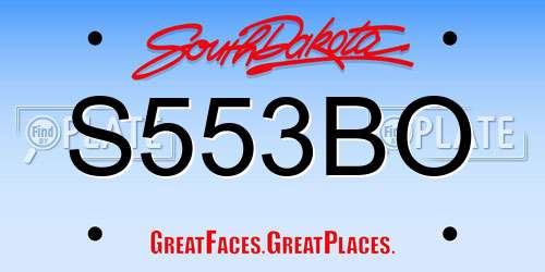 S553BO South Dakota License Plate