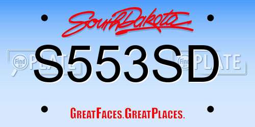 S553SD South Dakota License Plate