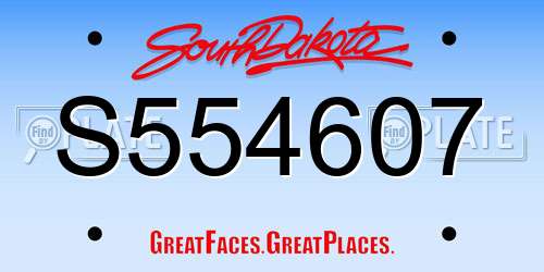S554607 South Dakota License Plate
