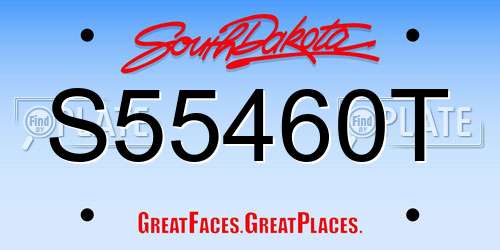 S55460T South Dakota License Plate
