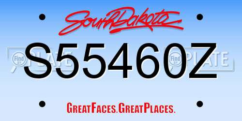 S55460Z South Dakota License Plate