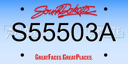 S55503A South Dakota License Plate