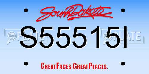 S55515I South Dakota License Plate