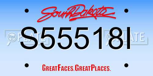S55518I South Dakota License Plate
