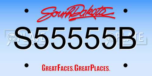 S55555B South Dakota License Plate