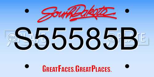 S55585B South Dakota License Plate